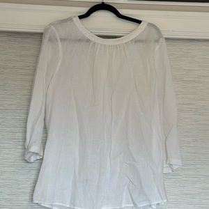 Boden Linen Katie top button back size us18 white